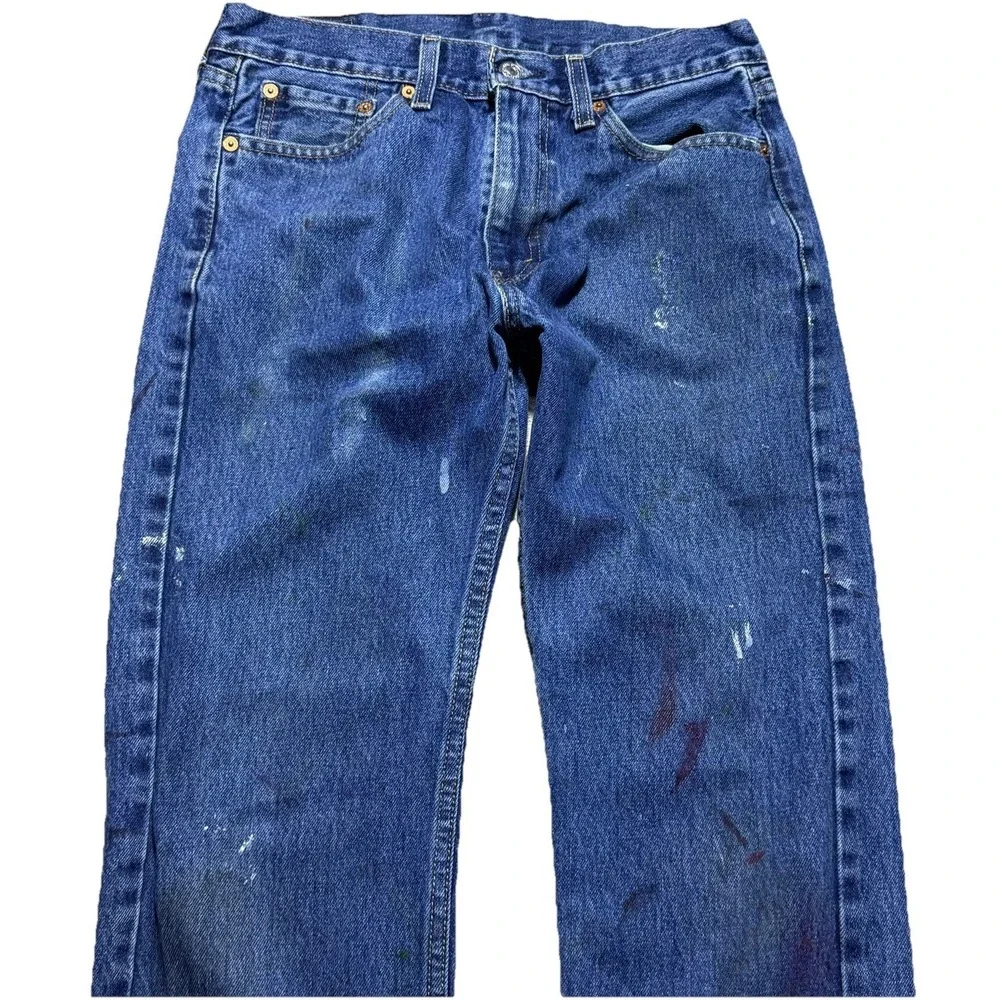 Levi's 505 Jeans 30x30 Blue Painter Workwear Denim Straight Leg